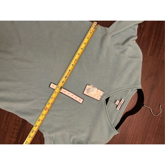 Croft & Barrow NWT Aqua Sea Blue V-Neck Sweater, Sz Large - Picture 3 of 7